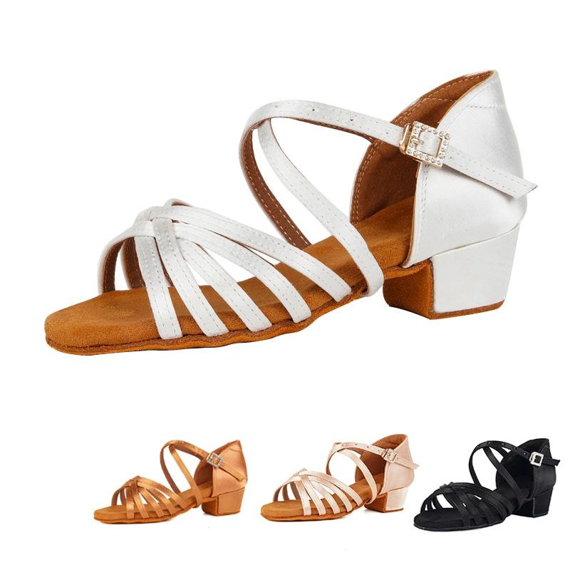 Практикующая танцевальная обувь, модная шелковая атласная обувь для латинских танцев для девочек