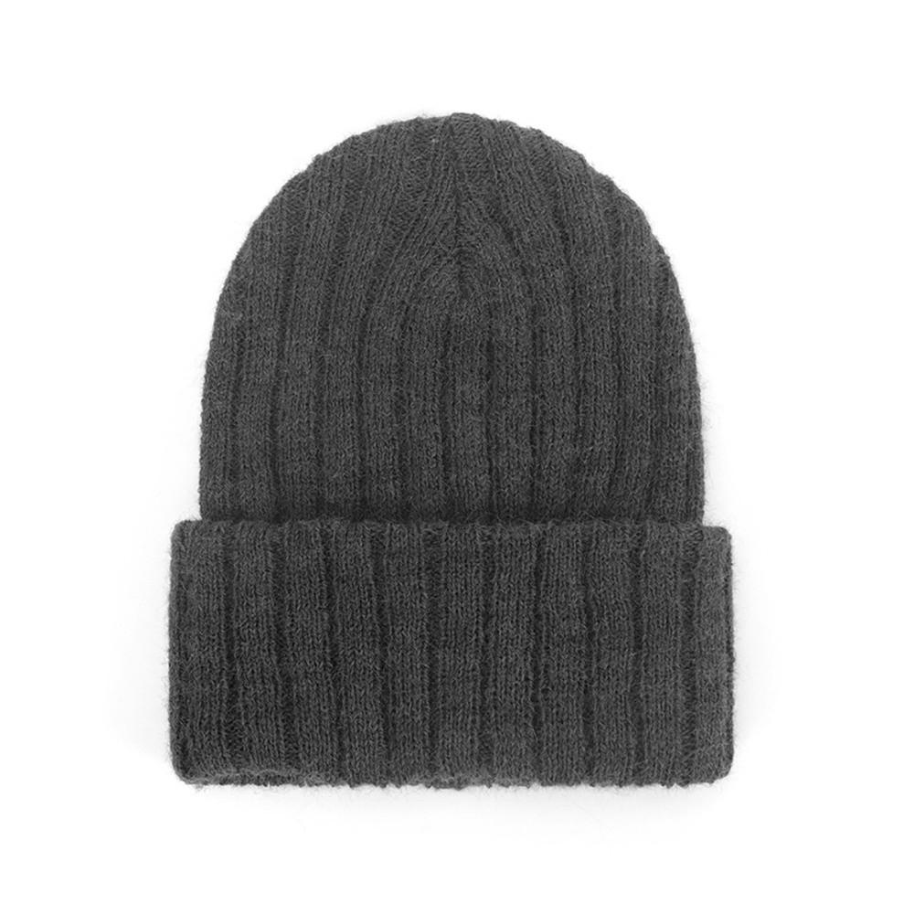Solid Color Winter Cap Cat Ear Casual Knit Cap Casual Embroidered Bonnet Autumn Winter