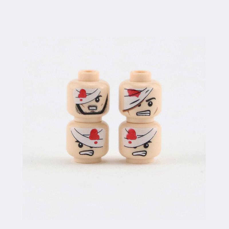 MOC городские аксессуары, строительные блоки, военные минифигурки раненых спецназа, блок с головами лица, военные фигурки солдат, детали блоков