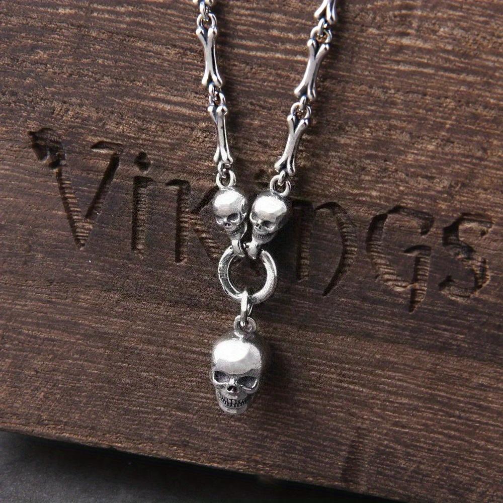 Retro Gothic Punk Men's and Women's Skull Chain Necklace Men's and Women's Hip Hop Party Jewelry Accessories