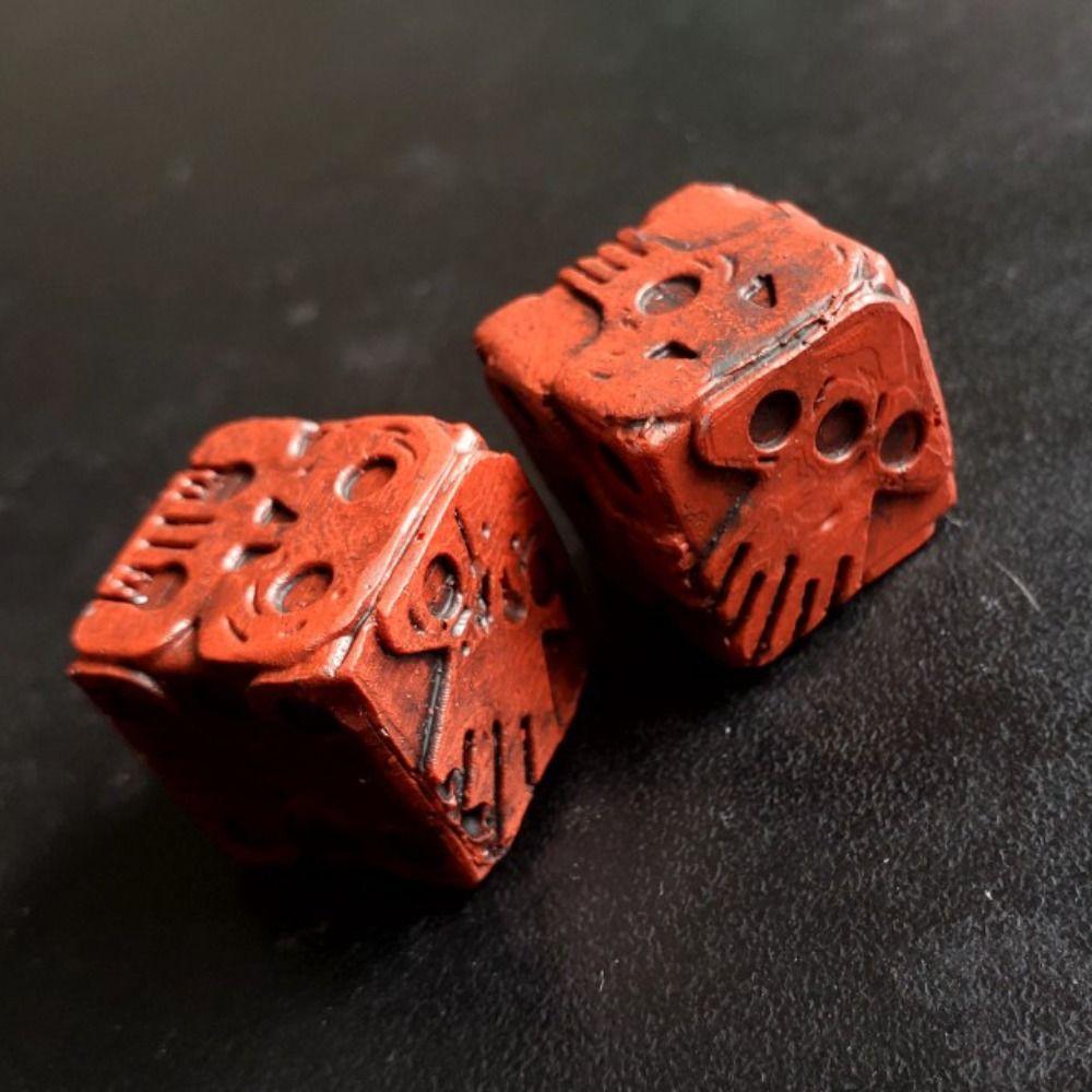 Durable Skull Dice Hand Carved Skeleton Cube Dice Ghostly Dice Set  Halloween