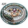 Festive Round Rug for Christmas 3D Rug, Vortex Optical Illusion Area Santa Snowman Staircase Modern Holiday Home Accents Depth Pattern, Non-slip Floor
