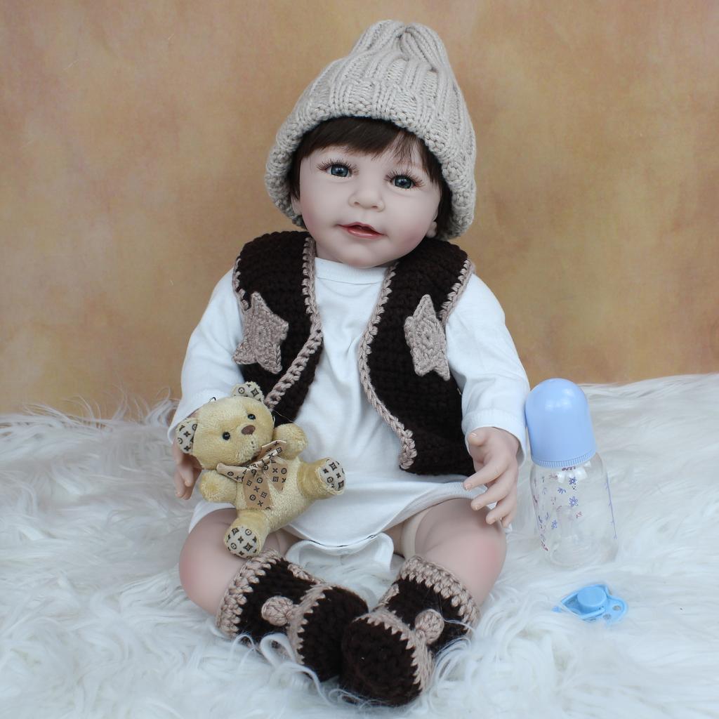 BZDOLL 55 CM Soft Silicone Reborn Baby Boy Doll For Girl Like Real 22 Inch Realistic Lisa Toddler Dress Up Bebe Play House Toy