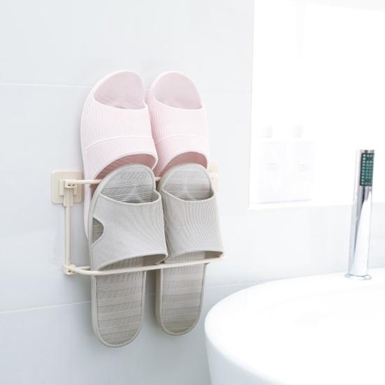 Shoe Rack Foldable Bathroom Slipper Rack Wall Mounted Punch-free Easy Access And Space Saving Shoe Organizer