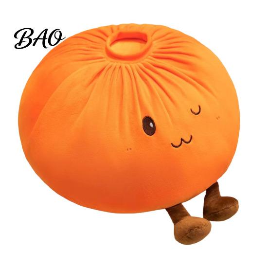 Plush Dumpling Pillow Cute Throw Pillow, Soft Stuffed Food Toy for Kids Adults, Playful Gift Decorative Cartoon Bun Cushion Bedroom Sofa Living