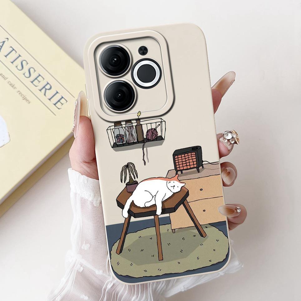 Soft Liquid Silicone Coque For ITEL A80 Phone Case Itel A70 A665L Back Cover Soft TPU Dragon Astronaut Black Cat Funda Bumper