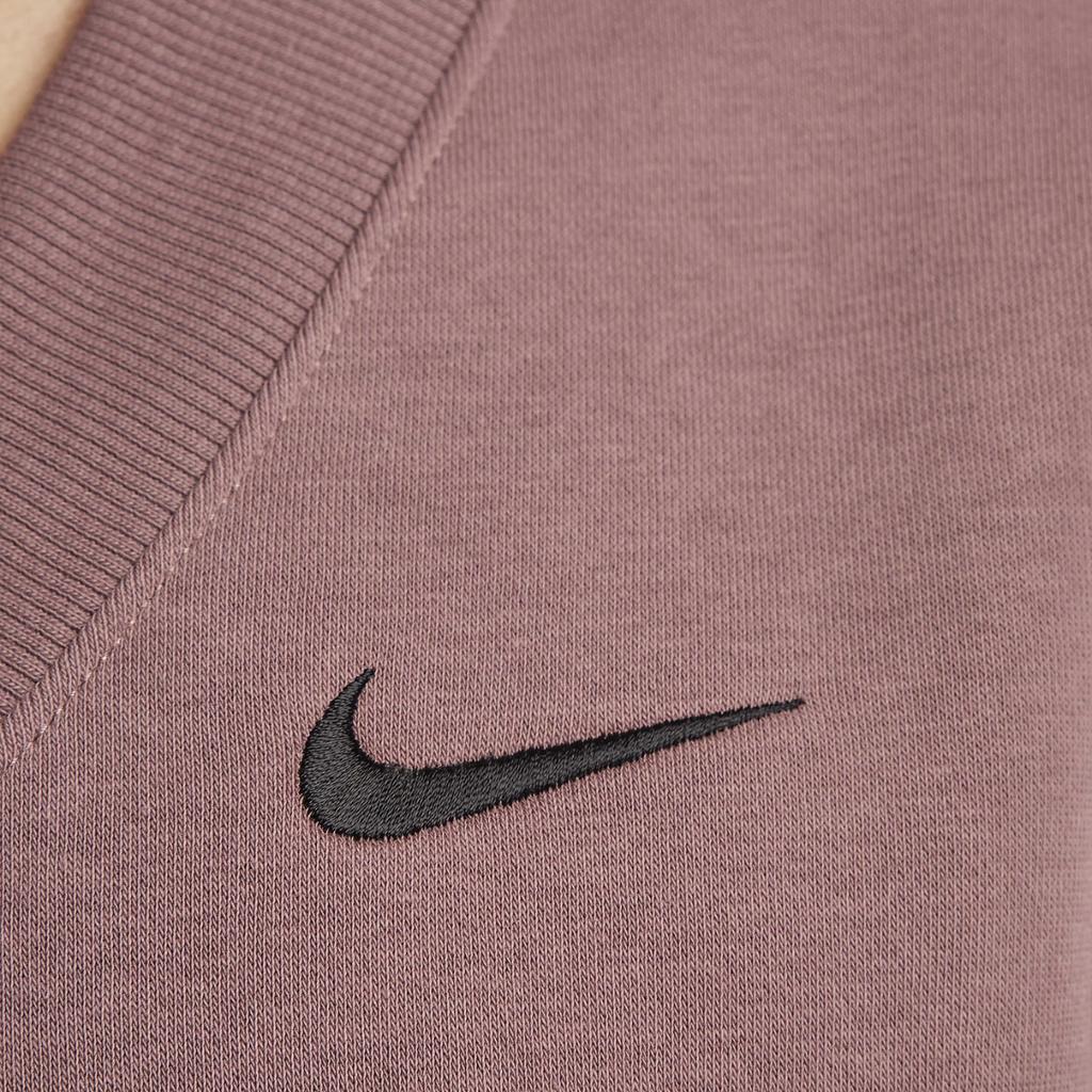 Nike Укороченный флисовый свитшот Phoenix с v-образным вырезом, женские топы, дымчато-лиловый FN3652-208