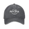 Hard Rock Logo Cafes Baseball Cap Vintage Distressed Denim Washed Restaurant Bar Cap Men Women Outdoor All Hat