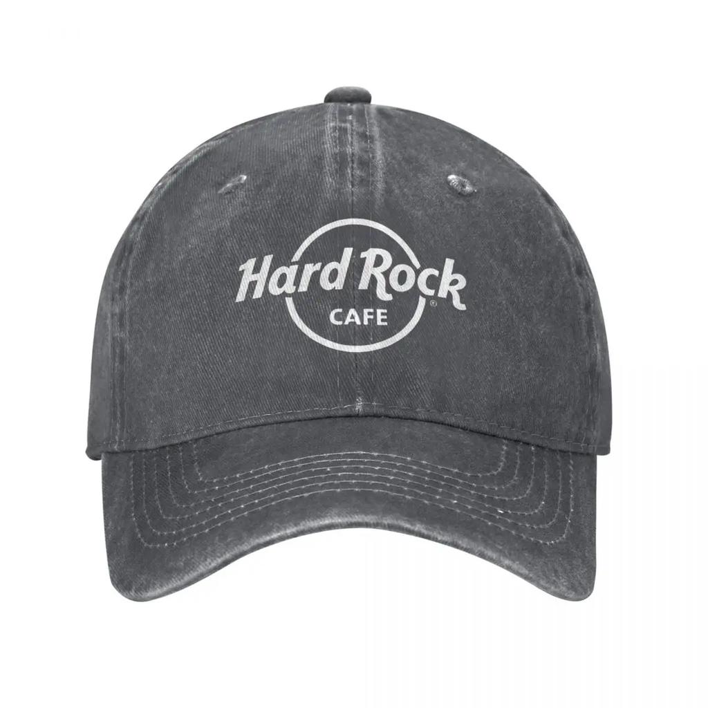 Hard Rock Logo Cafes Baseball Cap Vintage Distressed Denim Washed Restaurant Bar Cap Men Women Outdoor All Hat