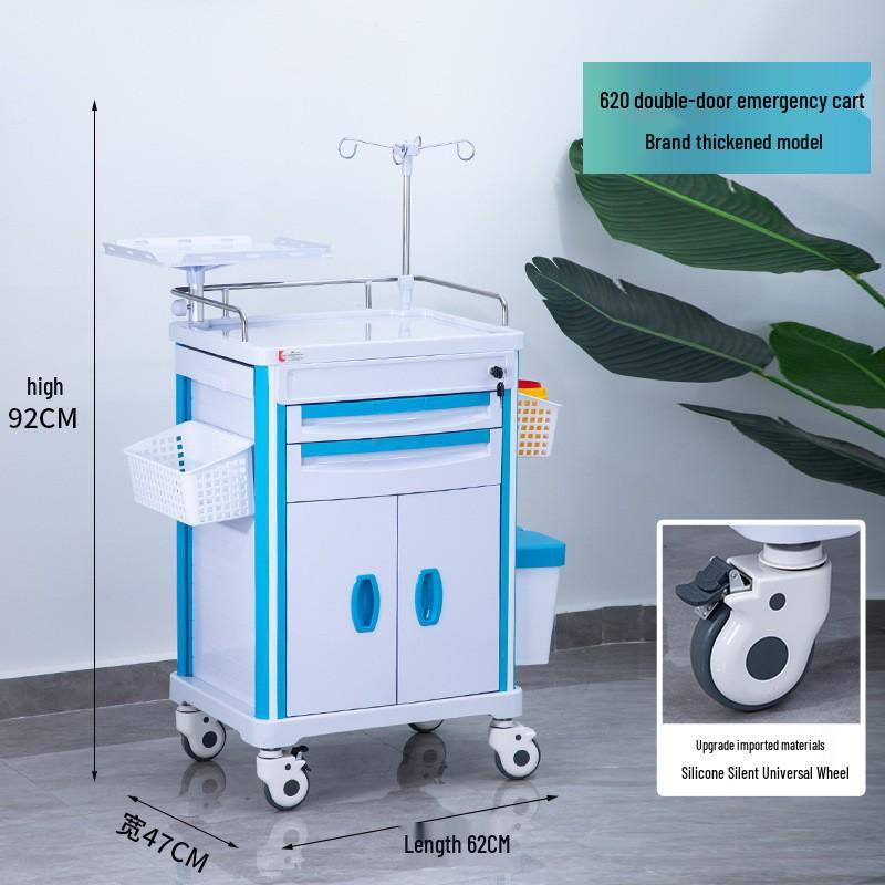 ABS Anesthesia & Infusion Multifunctional Rescue Trolley with Single/Double Door and Five Drawers