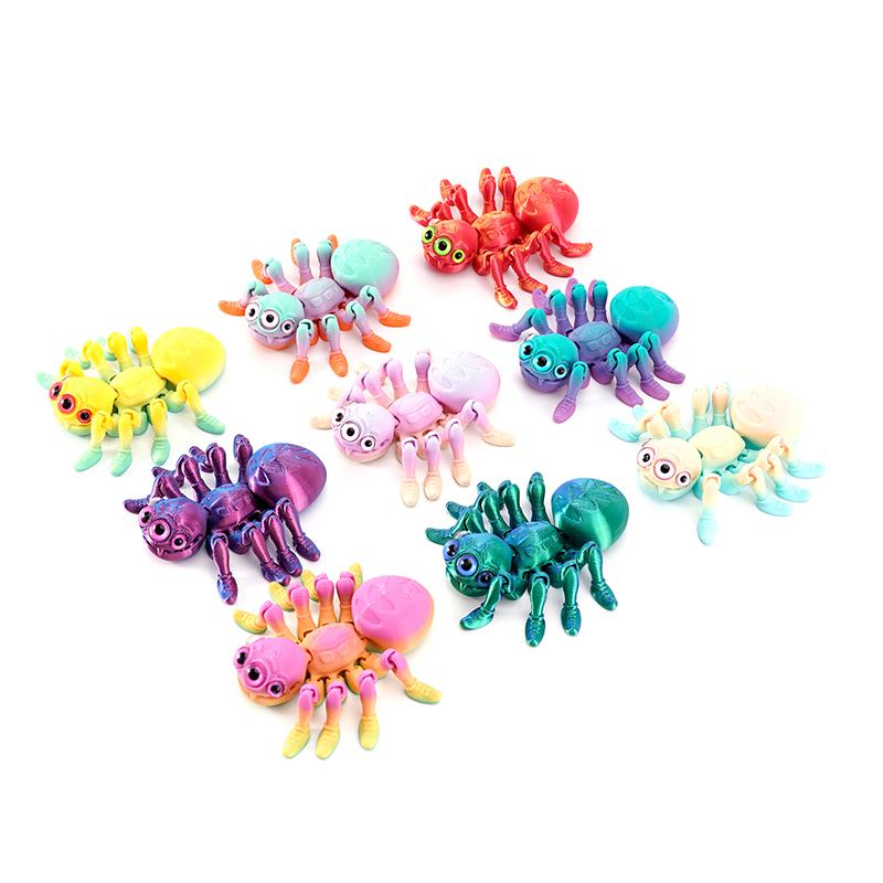 Гибкая 3D-печатная шарнирная скульптура паука, подвижная фигурка паука, креативный настольный декор, украшение