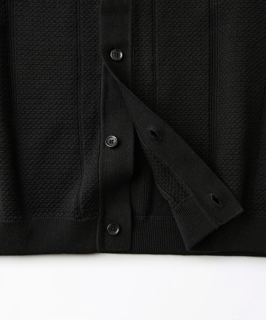 OUTSTANDING Ls Stripe Collar Knit Cardigan_Black
