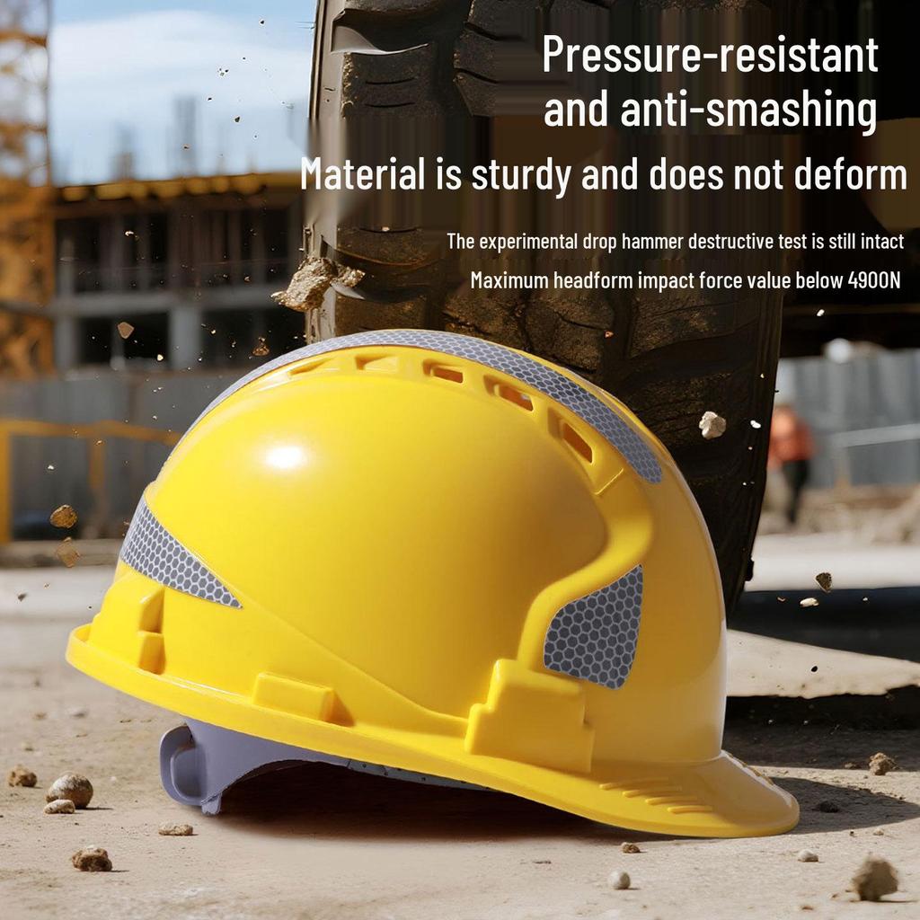 Iron Head Reflective Breathable Anti-Smash Construction Safety Helmet
