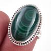 Кольцо из чистого серебра 925 пробы с натуральным малахитом ручной работы, размер 6 J9V90