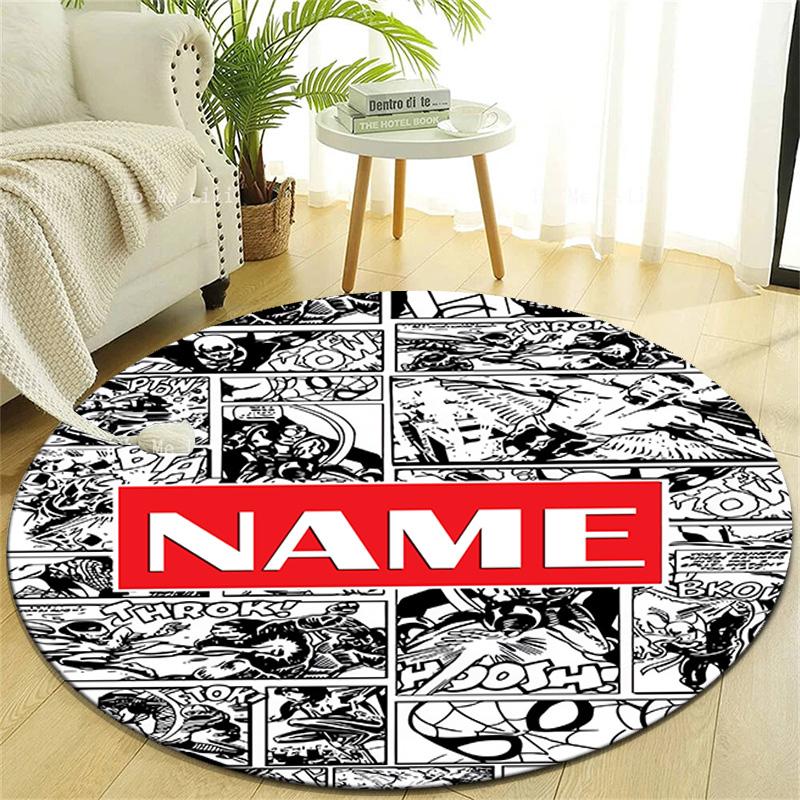 Personalized M-Marvel Round Chair Office Rug - Perfect for Mat, Office Chair & More - Ideal Gift for Birthdays and Holidays