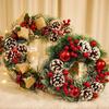 Christmas  Artificial Wreath Hanging Decor for Door Wall Window Xmas Tree Home Party Decoration Festive Garland Home Decor