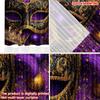 2D flat printing 2pcs Curtain Window Curtains Mardi Gras Mask Design(1) Digital Printed Polyester Drapes Party Decorations Use