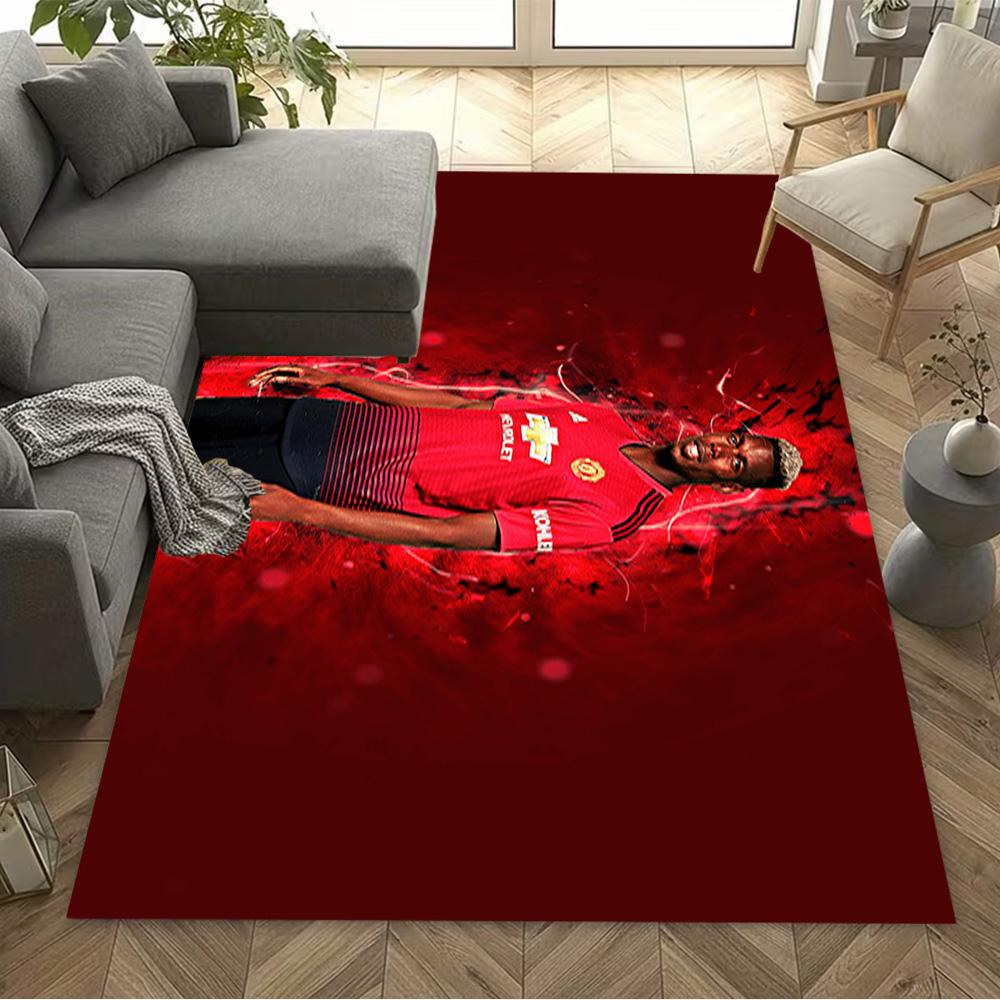 Manchester Player Portrait Floor Rug Office Rug Suitable for Entryway Kitchen Foyer Playrooms Anti-slip Rug Decorate Offices Best for Christmas