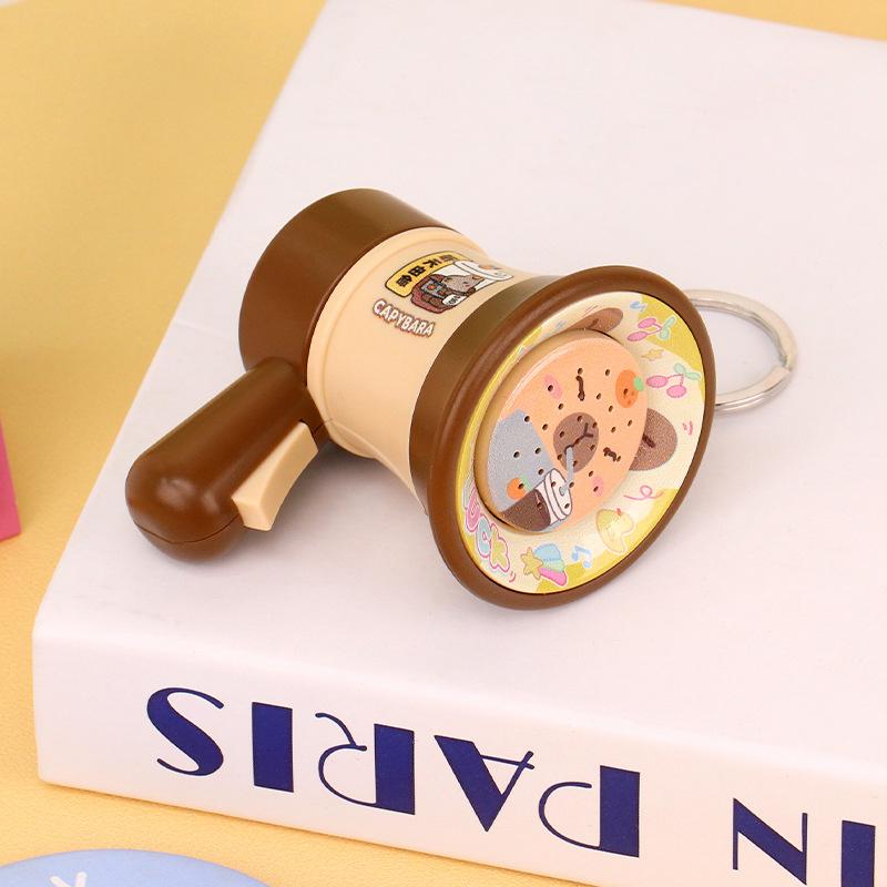 Cartoon Mini Recording Speaker Toy Keychain Charm Children Kids Handheld Loudspeaker Backpack Bag Pendant Car Key Chain Keyring