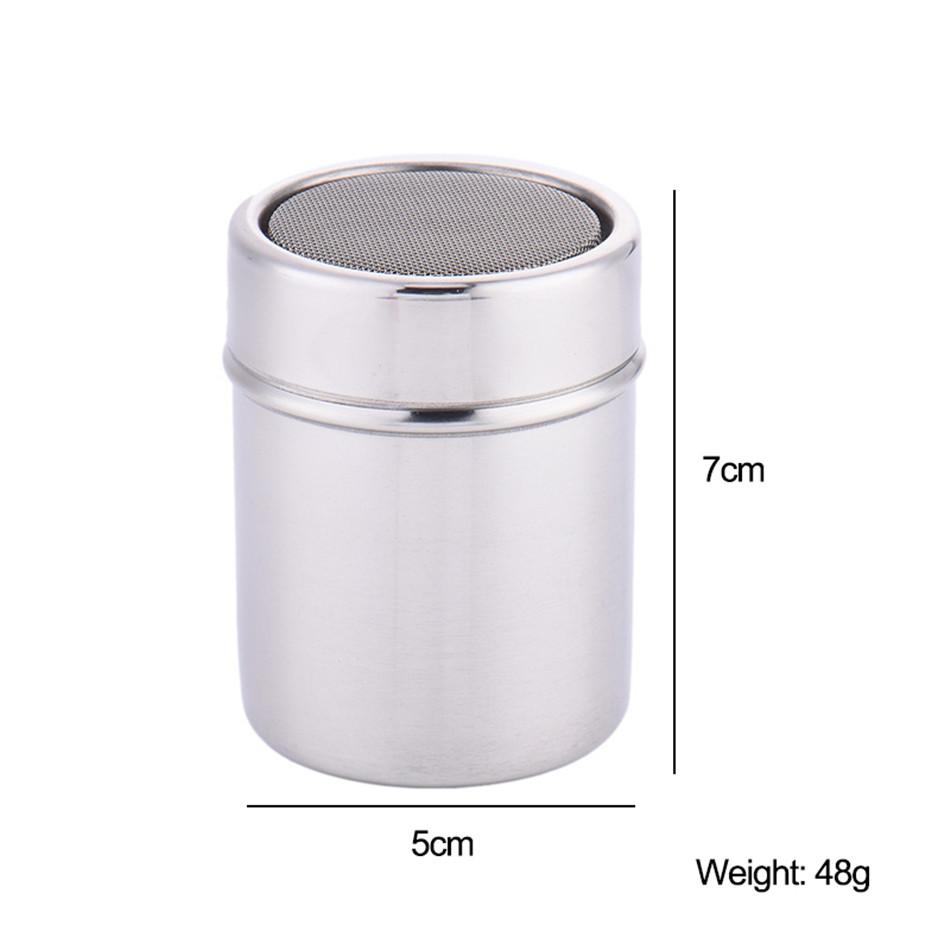 HOT Stainless Steel Chocolate Shaker Cocoa Flour Icing Sugar Powder Coffee Sifter Lid Shaker Cooking Tools Coffee Accessories
