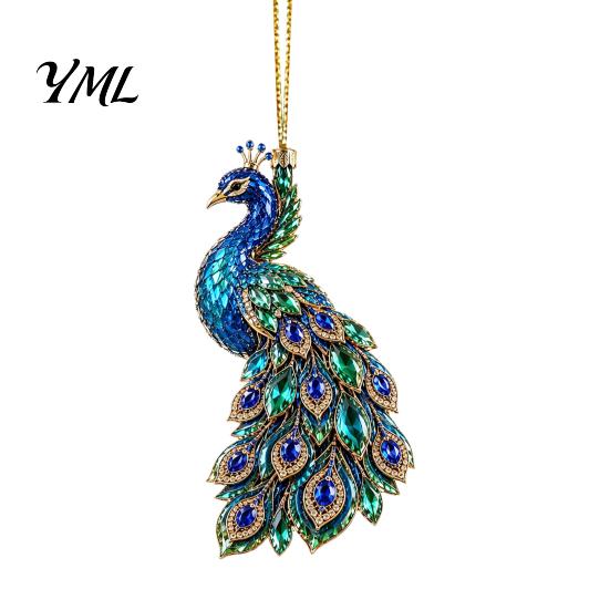 Acrylic Christmas Ornament Faux Crystal Animal Ornament, Flat Print Hanging Decor Tree Decoration for Tree, Butterfly/Peacock/Bird/Swan Holiday