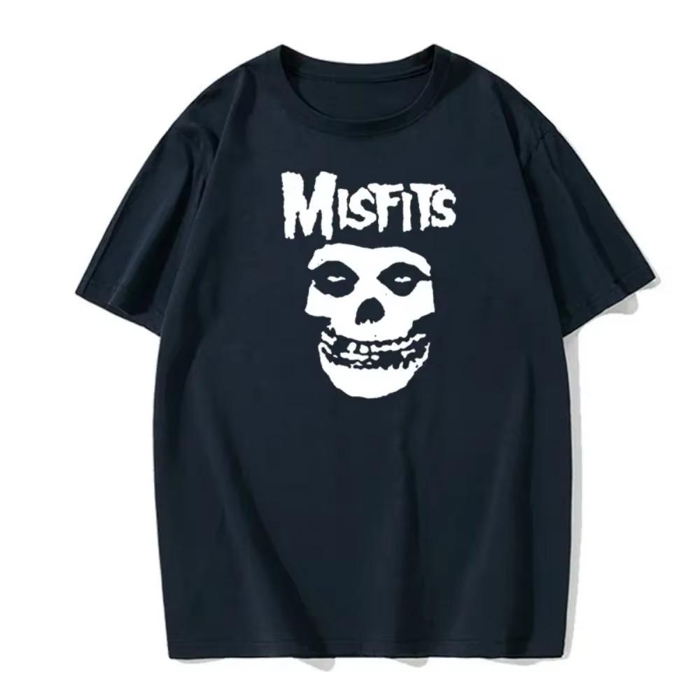 Мужская хип-хоп панк череп Misfits бренд хлопковая футболка с короткими рукавами крутой дизайн мужская летняя круглая горловина модная универсальная базовая