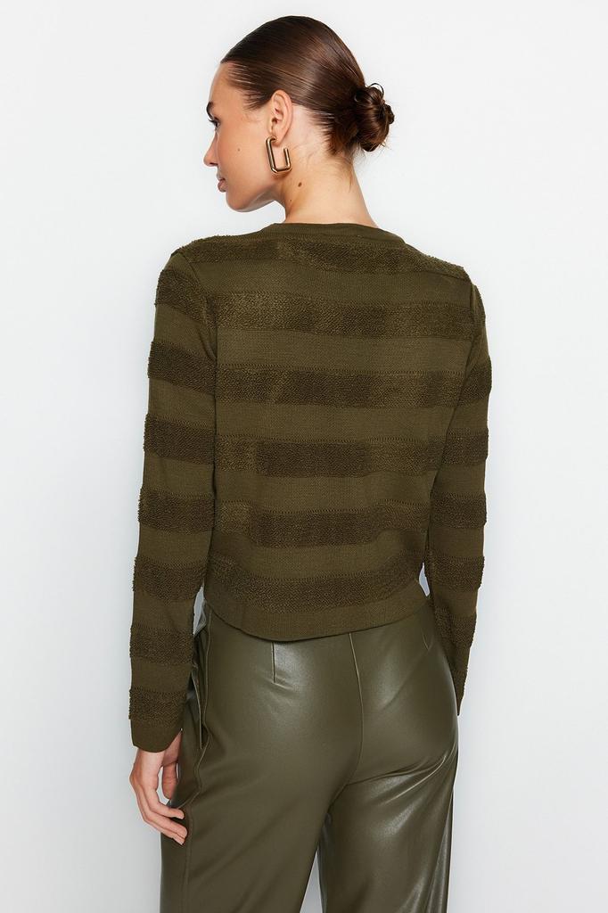 Женский модный стильный кардиган, темно-синий пиджак с круглым вырезом, трикотажный кардиган