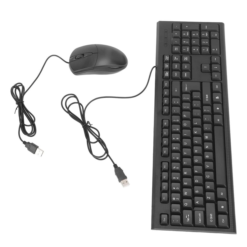 Keyboard and Mouse Combo, 104-Key USB Wired Non-Slip Waterproof Keyboard and Mouse Set for Gaming and Office Use