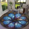 1pc Lunar Starry Owl Printed Chair Rug for Home Office Use, Living Room Kitchen Game Room Round Carpet