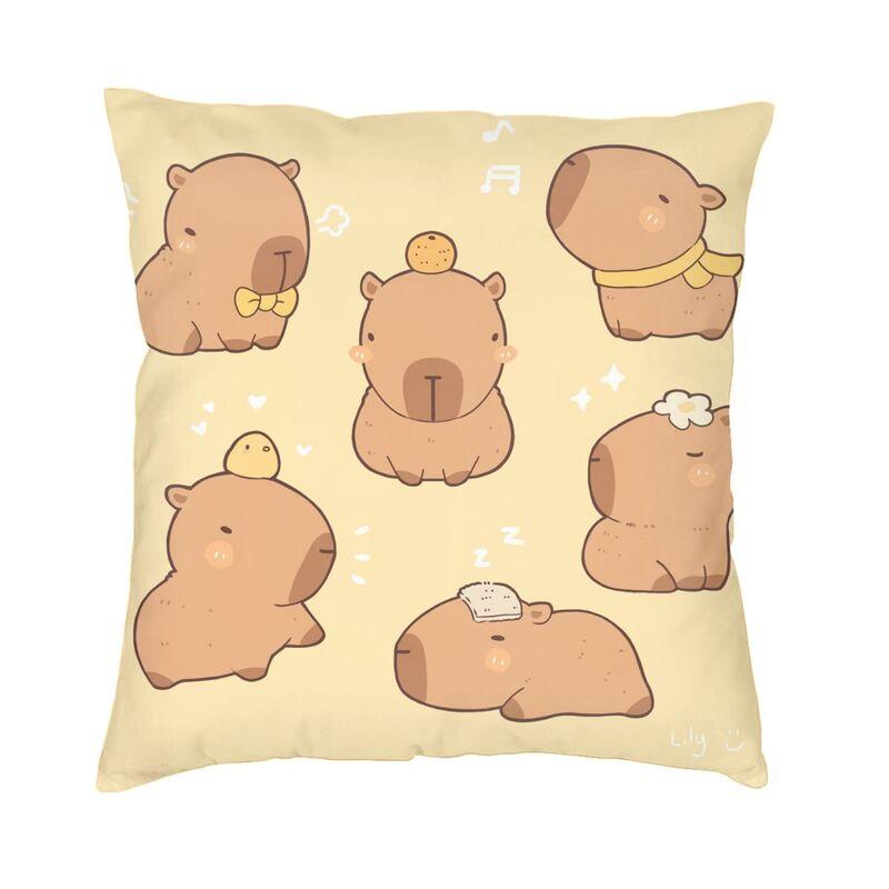Fashion Capybara Square Throw Pillow Case Decoration 3D Double Side Printing Cushion Cover for Sofa