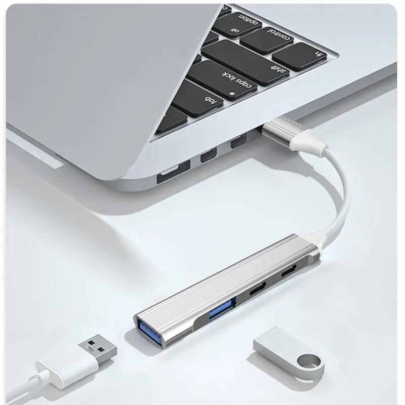 4 Port USB 3.0 Hub USB Hub Type C Dock Multi Splitter Adapter OTG Type C HUB for iPhone 15 Xiaomi Huawei Macbook Pro USB 3.0 2.0