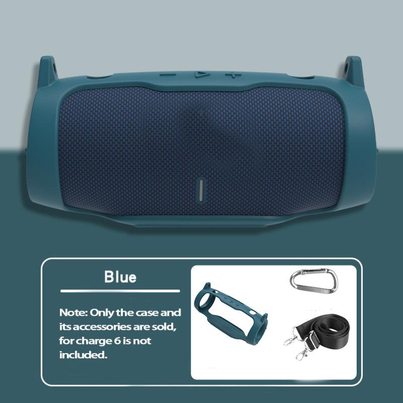 Силиконовый чехол для Bluetooth-колонки JBL Charge 6, Защитный чехол для путешествий с плечевым ремнем и карабином