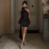 European and American Women's Clothing 2025 Spring New Style Sexy French-Style One-Shoulder Satin Backless Dress for Women