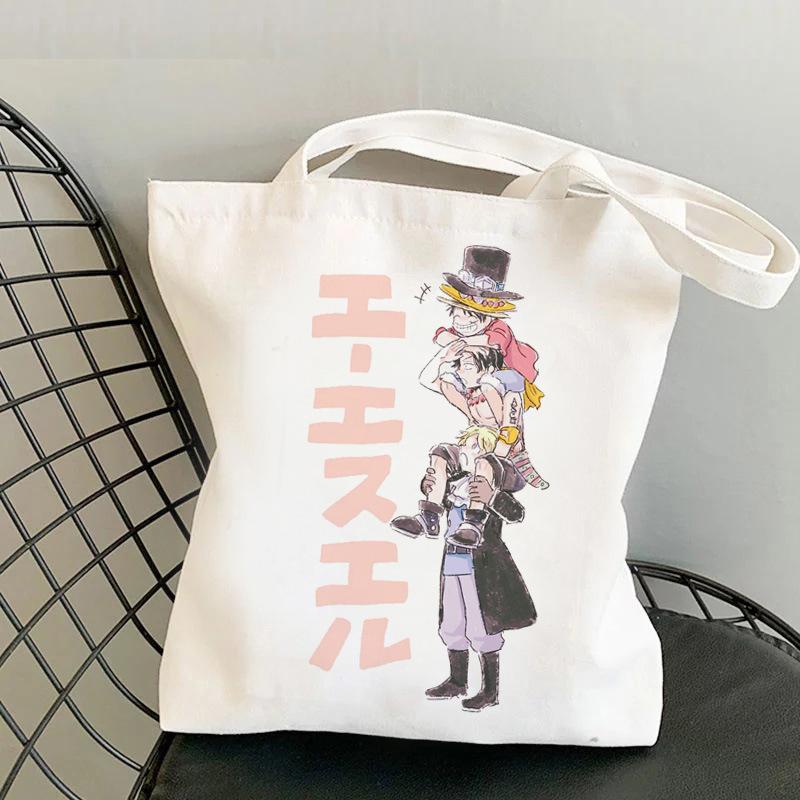 Японские мультфильмы комиксы One Piece Печать Холщовая сумка Покупка Наплечная сумка Складная сумка-тоут 0030