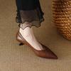Ретро Туфли-лодочки на среднем каблуке Женская обувь Офис Заостренный носок Женские туфли Быстрая доставка Популярные Шикарные и элегантные Весенняя распродажа обуви