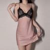 Women's Sexy Lace Satin Camisole: Backless Temptation Padded Nightgown