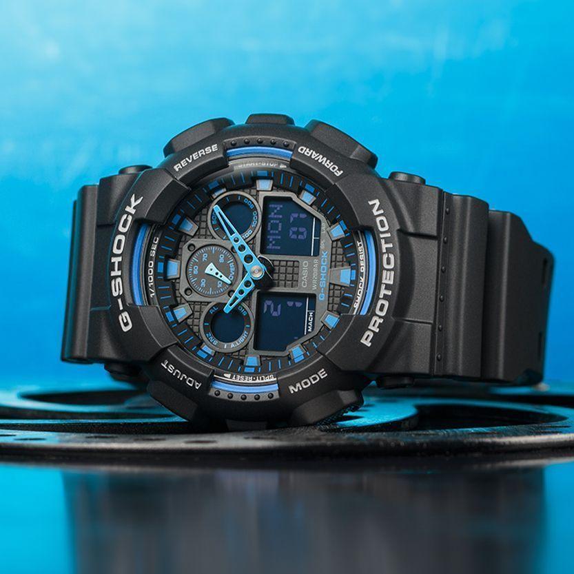 Casio G-Shock World Time Alarm GA-100-1A2 Мужские часы GA-100