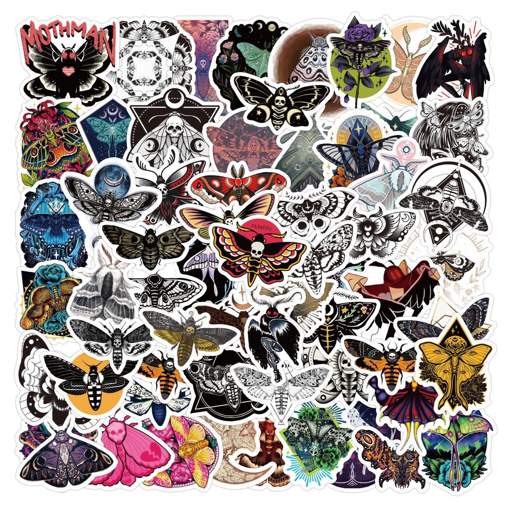 60 Ghost Moth Graffiti Stickers Decorate Suitcase Notebook Guitar Waterproof Stickers