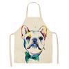 Кухонные льняные фартуки для собак в стиле бульдога, унисекс, нагрудник для ужина и вечеринки, забавный сарафан для чистки, фартук без рукавов, кухонные аксессуары