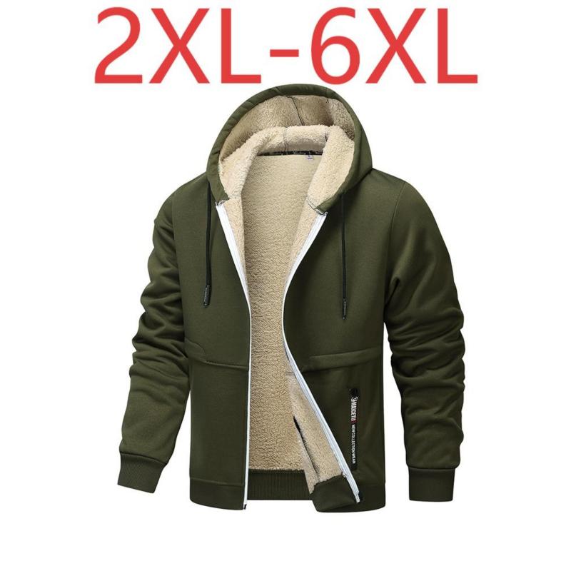 Осень и Зима Большой Размер 6XL Шерсть Ягненка Толстое Пальто Кардиган С Капюшоном Шерсть Ягненка Повседневный Свитер