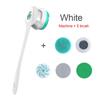 5 In 1 Electric Shower Cleaning Brush Set Rechargeable Long Handle Silicone Back Rubbing Brush for Bath Body Cleaning & Massage