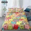 Cartoon Cat Duvet Cover Set for Kids Girl Microfiber Kitten 2/3pcs Cartoon Animal Bedding Set Single Twin Queen King Quilt Cover