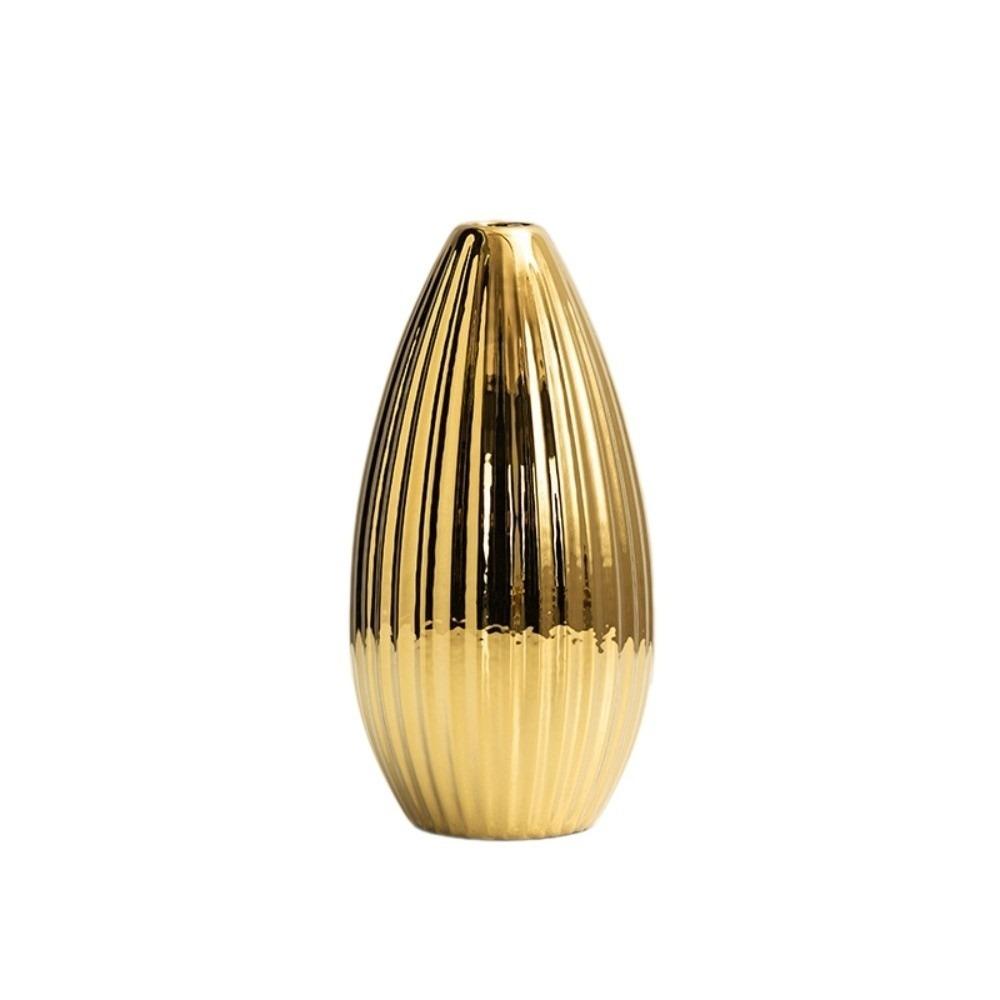Floral Arrangement Flowerpot Minimalism Tabletop Decor Ceramic Electroplated Vase Home Decor