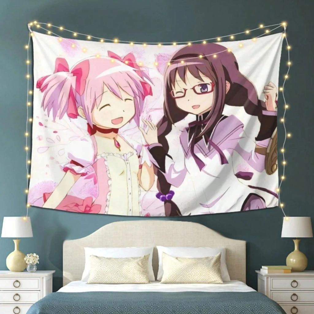 1 шт. Гобелен Puella Magi Madoka Magica Мадока и Хомура Настенный фон Ткань для гостиной Спальни Милый Аниме Декор