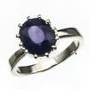 925Sterling Silver Natural Certified 4.25Ct Blue Sapphire Statement  Ring  US7