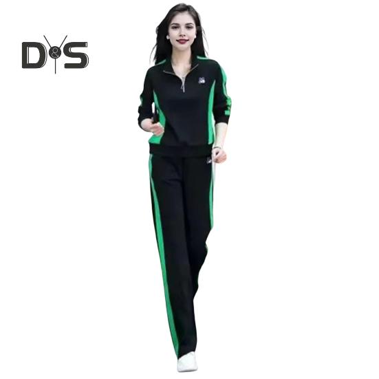 2 шт./компл. комплект женской спортивной одежды с длинными рукавами, соответствующие цветам, толстовка с воротником-стойкой и эластичной резинкой на талии, широкие брюки, спортивная одежда, повседневная одежда