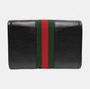[Pre-Owned] Rajah Crystal Enamel Tiger Head Decorated Striped Web Leather Chain Shoulder Bag - Excellent #1PA2UKF