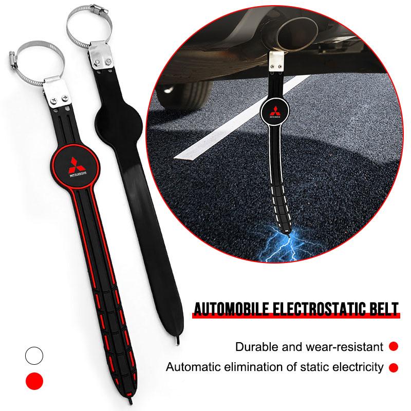 jbvr8 Car Anti-static Belt Grounding Car Safety Driving Tools Exhaust Pipe Emblem For Mitsubishi ASX Lancer 10 Pajero Outlander L200