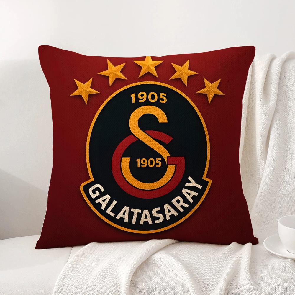Наволочка с логотипом клуба G-Galatasarays Натуральный лен Органическая ткань Двусторонняя печать Дышащая Идеально для домашнего декора