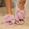 Luxurious Fuzzy Home Slippers Soft Open Toe Plush Interior Cozy Footwear Non-Slip Silent Indoor Shoes for Winter & Autumn